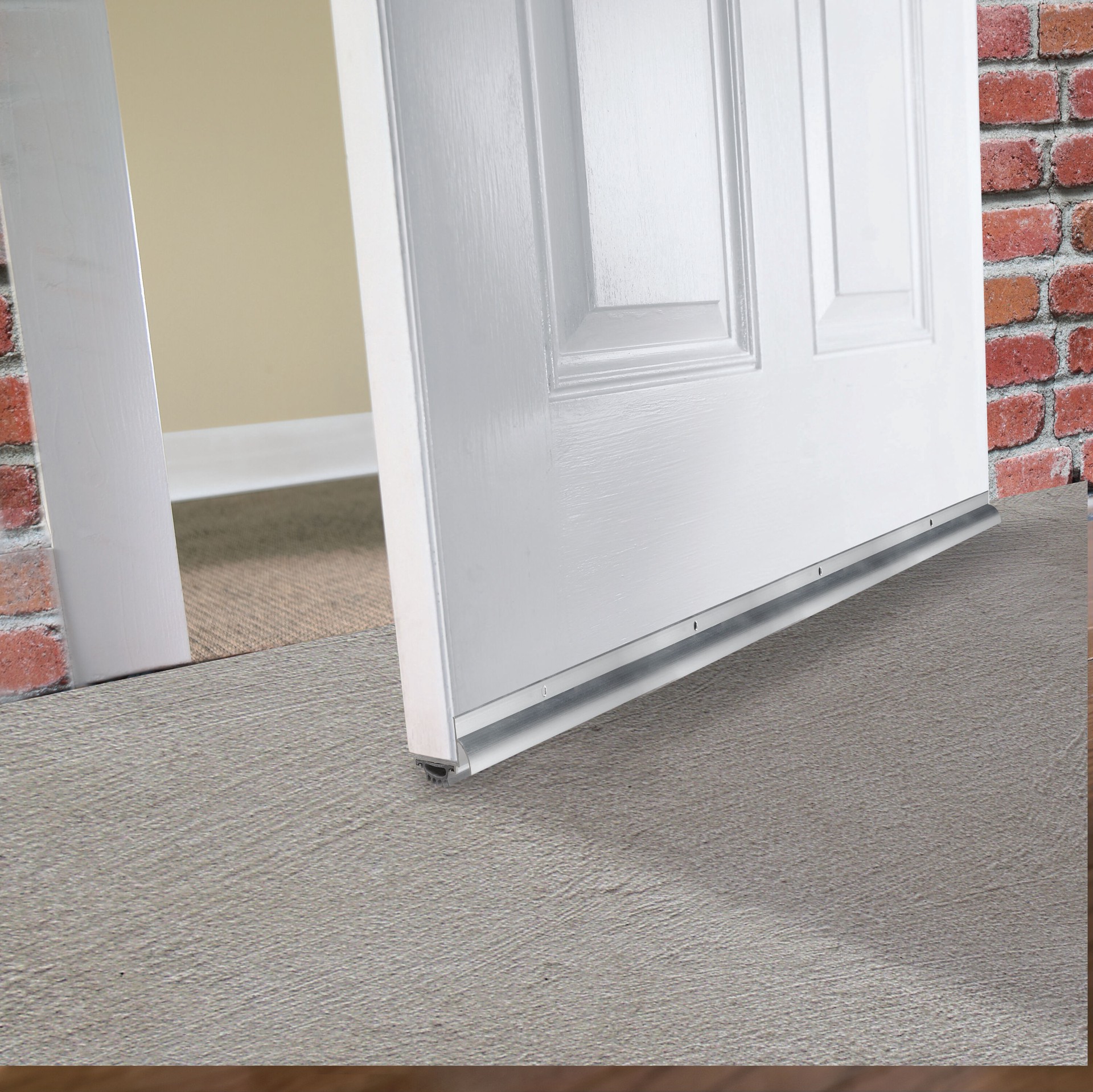 slide 2 of 4, Frost King 36-in x 1.375-in Aluminum/Vinyl Door threshold (Install with Screws), 1 ct