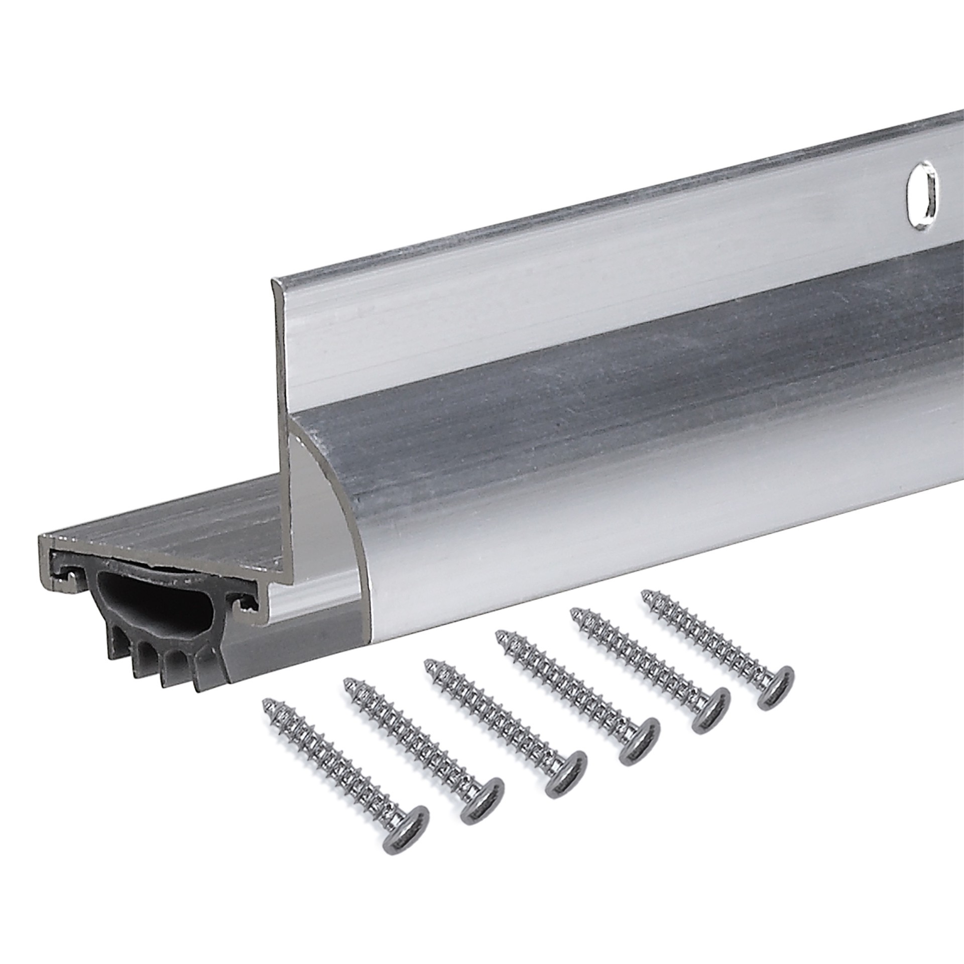 slide 4 of 4, Frost King 36-in x 1.375-in Aluminum/Vinyl Door threshold (Install with Screws), 1 ct