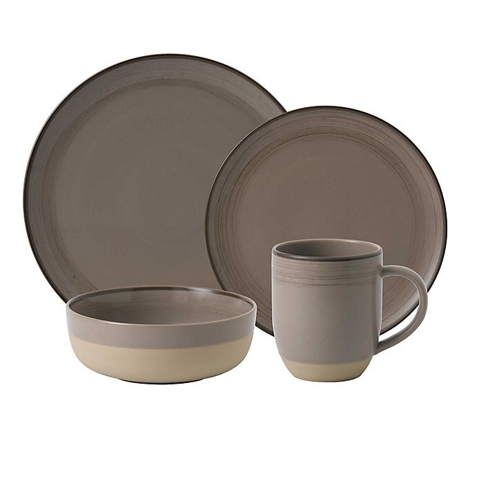 slide 5 of 5, ED Ellen DeGeneres Crafted by Royal Doulton Brushed Glaze Dinnerware Set - Taupe, 16 ct