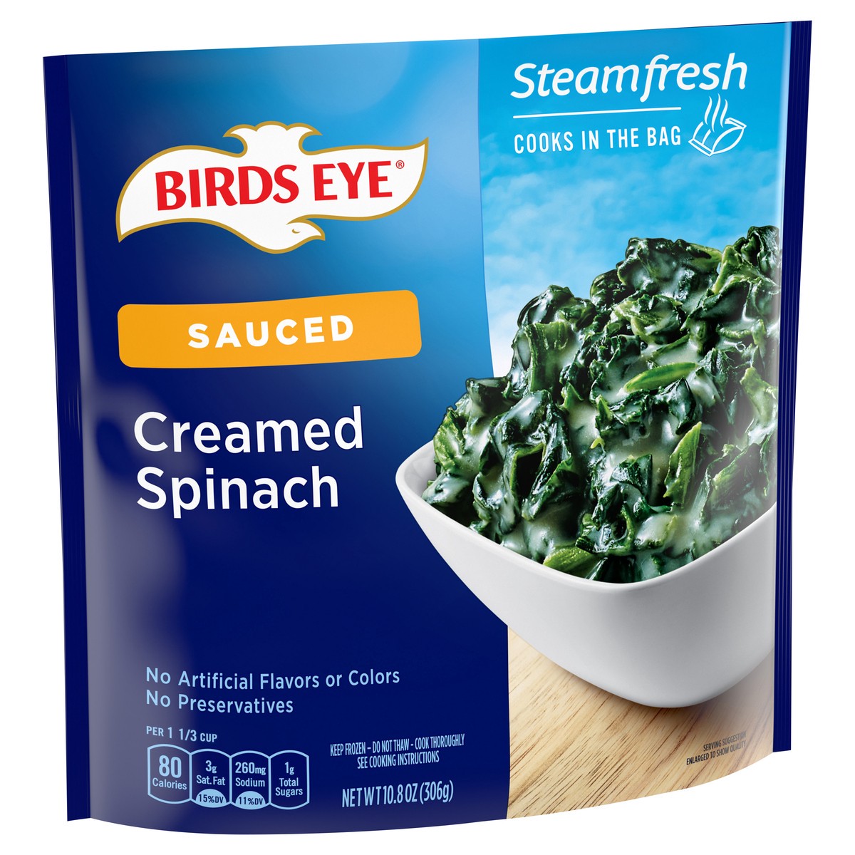 slide 6 of 9, Birds Eye Sauced Creamed Spinach 10.8 oz, 10.8 oz