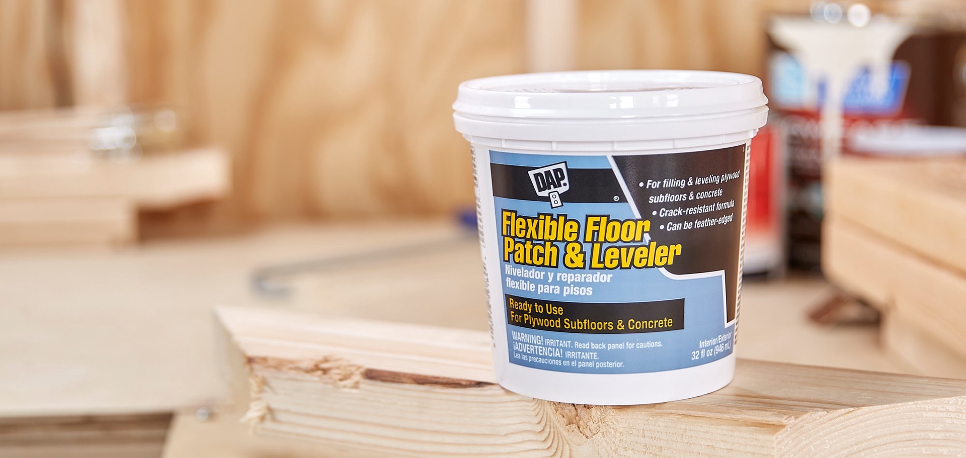 slide 4 of 6, DAP Flexible floor patch and leveler 32-oz Interior Gray Patching Compound, 1 ct