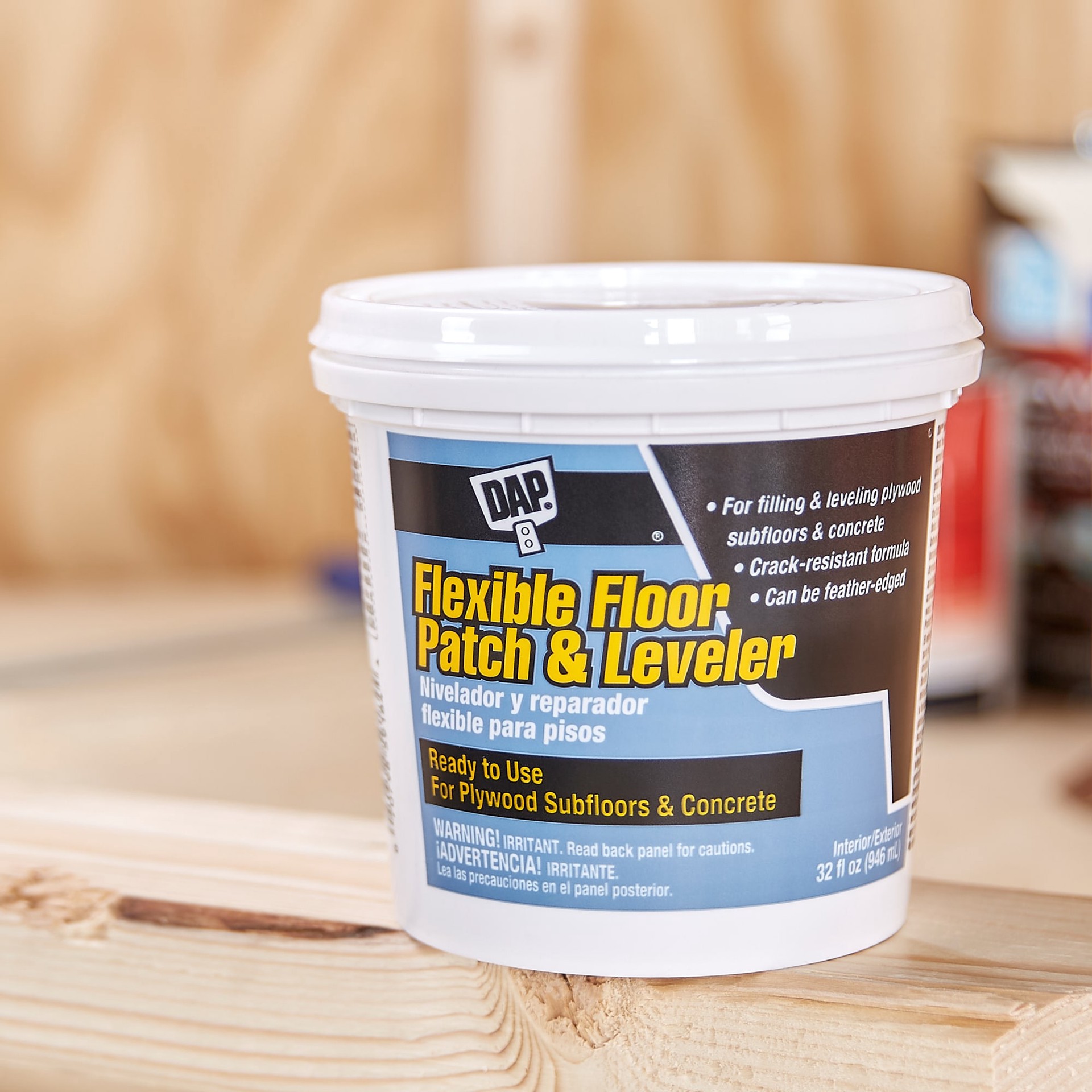 slide 5 of 6, DAP Flexible floor patch and leveler 32-oz Interior Gray Patching Compound, 1 ct