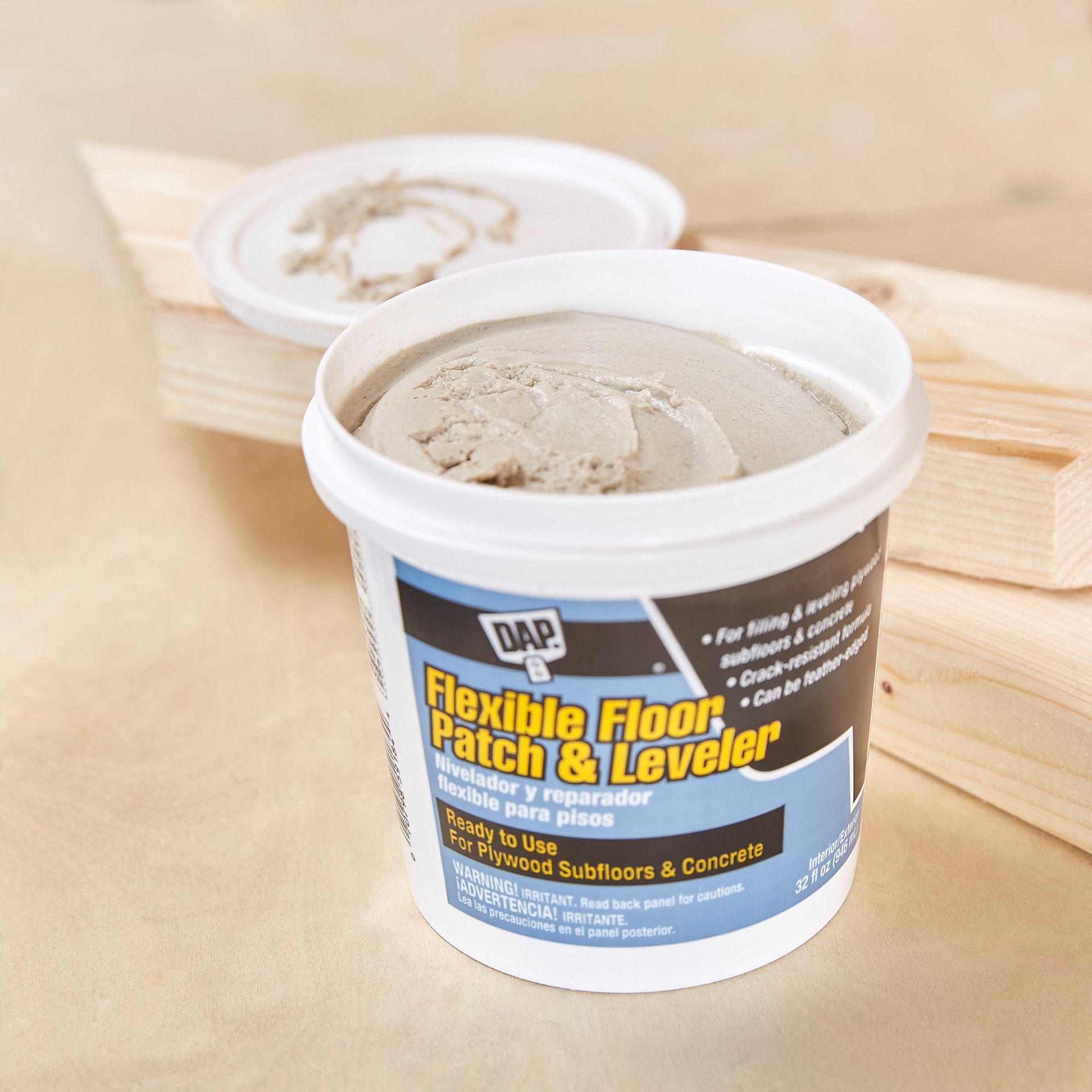 slide 6 of 6, DAP Flexible floor patch and leveler 32-oz Interior Gray Patching Compound, 1 ct
