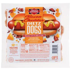 Dietz & Watson Dietz Dogs Uncured Bacon Cheddar Beef and Pork Franks 15 oz