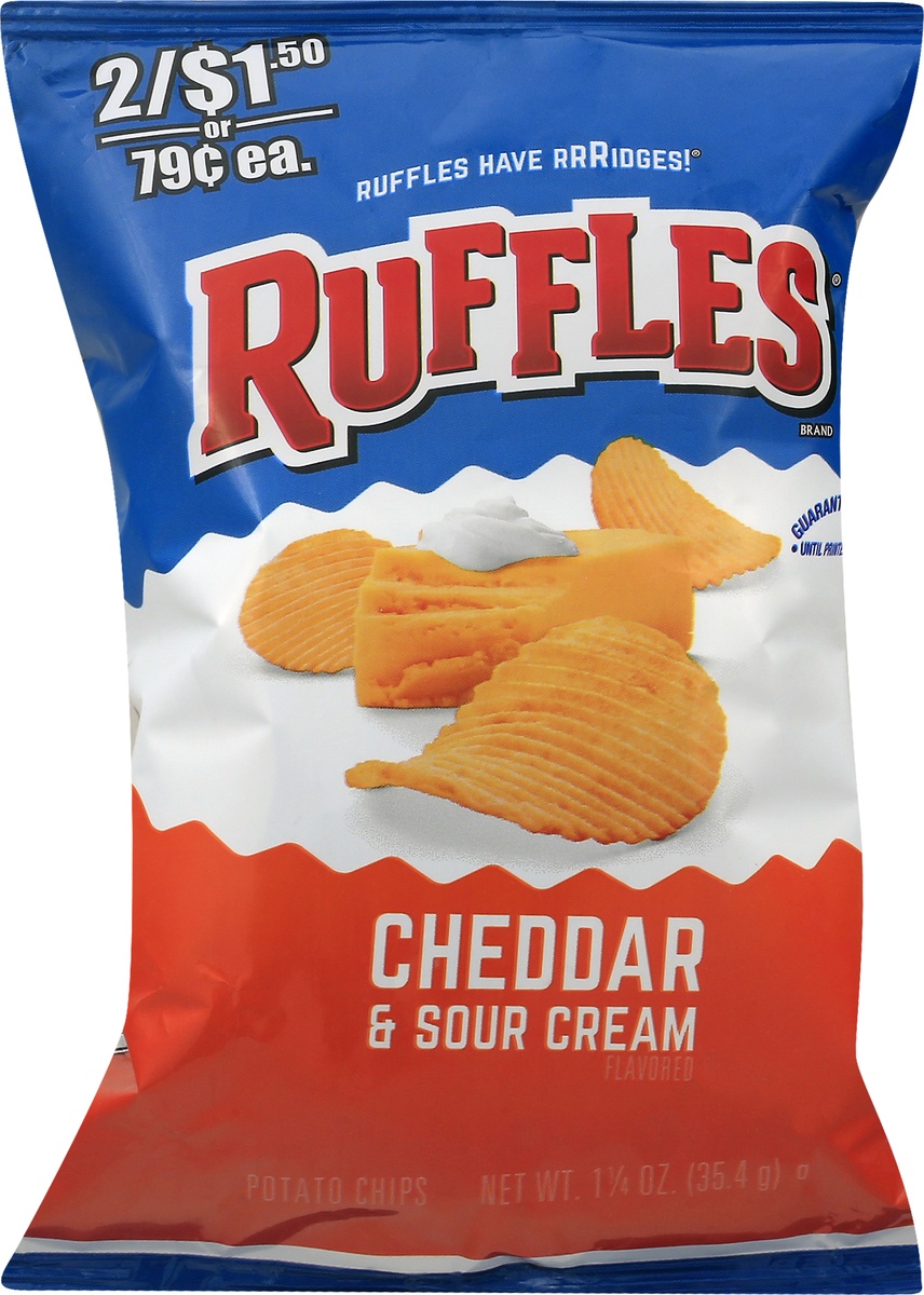 slide 7 of 8, Ruffles Potato Chips Cheddar & Sour Cream Pre-Priced, 1.25 oz