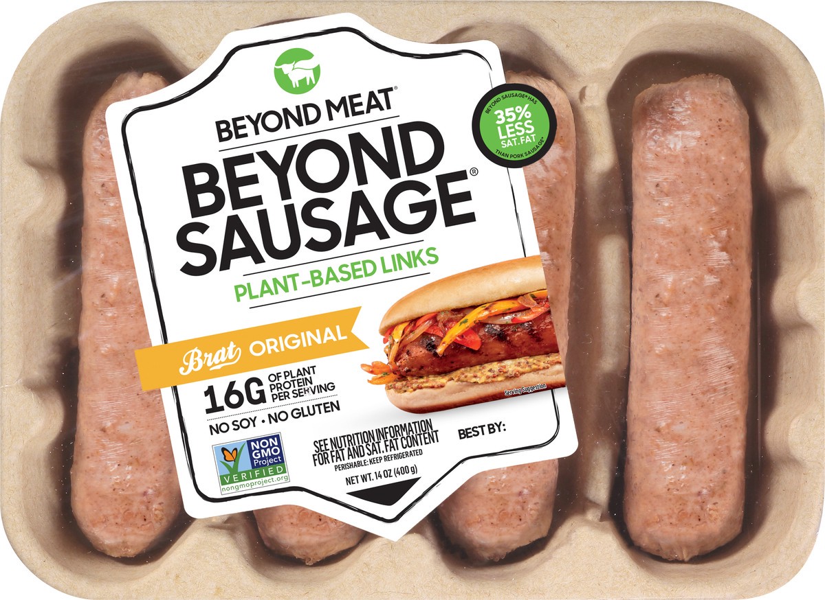 slide 6 of 9, Beyond Meat Beyond Sausage Plant-based Original Brat Links, 14 oz