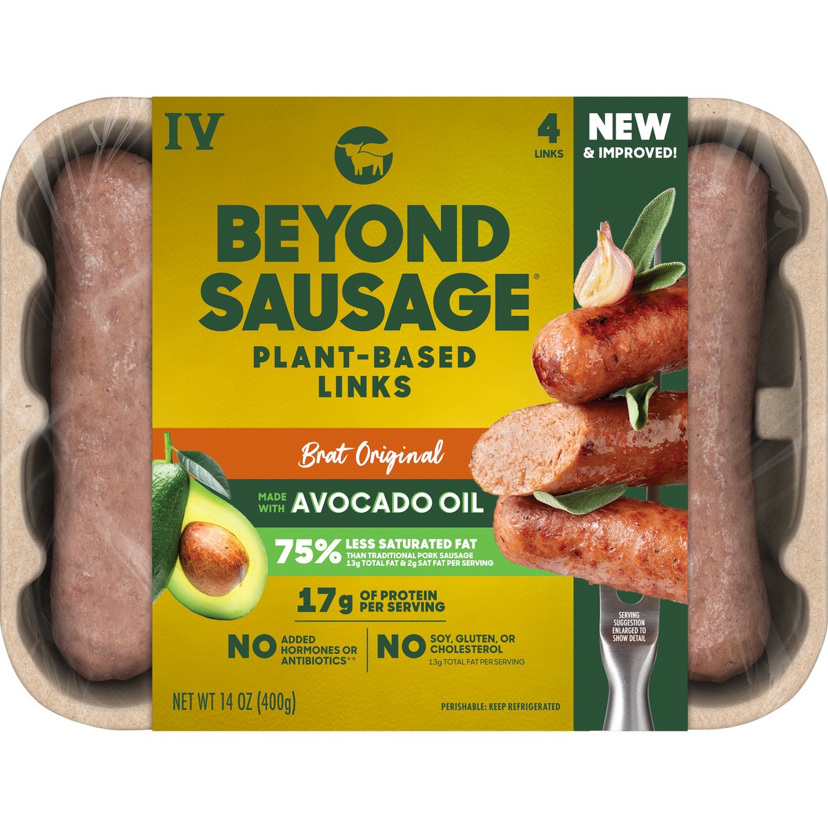 slide 1 of 9, Beyond Sausage Dinner Sausage Links, Brat Original, 14 oz