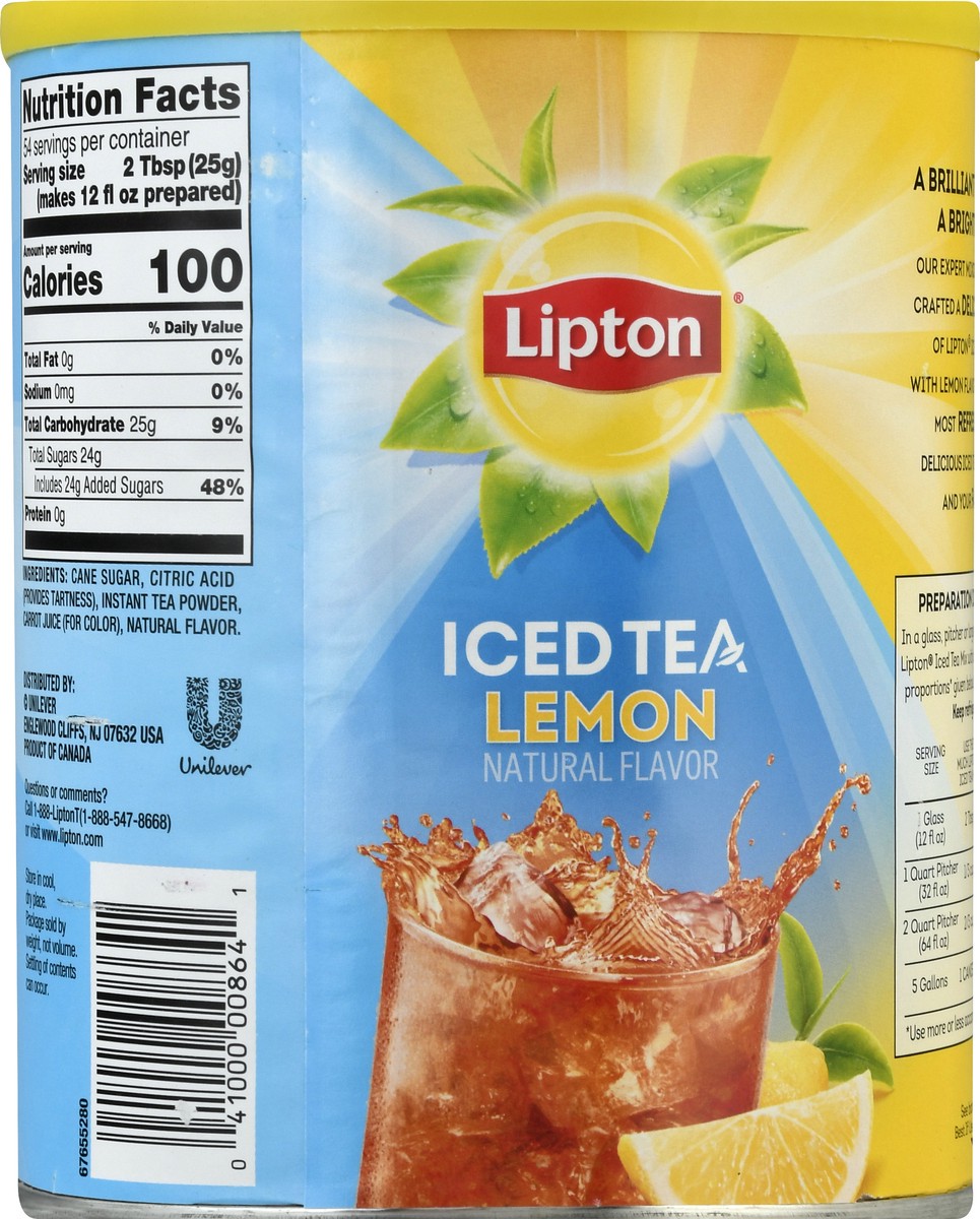 slide 4 of 9, Lipton Lemon Iced Tea 47.2 oz, 47.20 oz