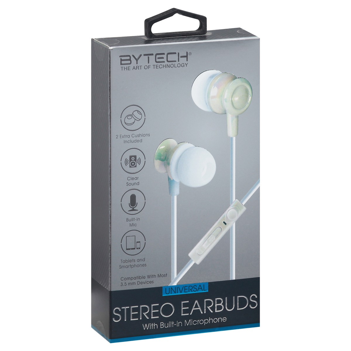 slide 2 of 12, Bytech Universal with Built in Microphone Stereo Earbuds 1 ea, 1 ea