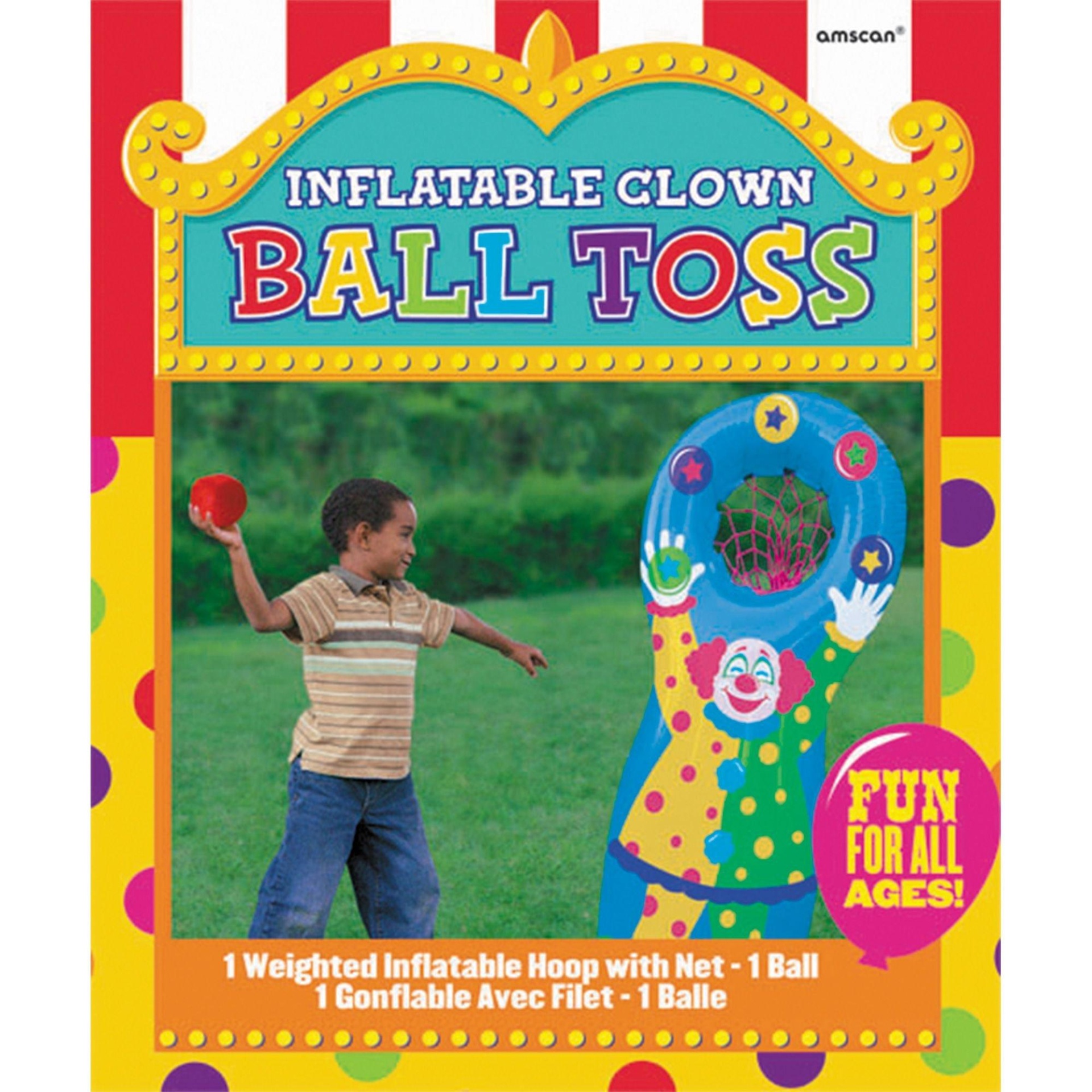 slide 1 of 1, Party City Inflatable Clown Ball Toss Game, 1 ct
