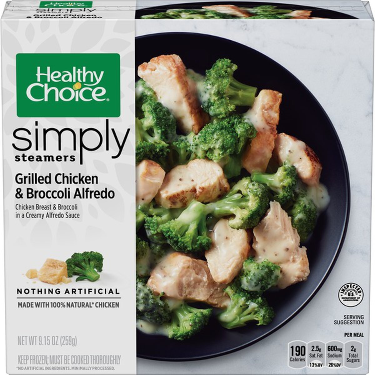 slide 1 of 1, Healthy Choice Simply Steamers Grilled Chicken And Broccoli Alfredo, 9.15 oz