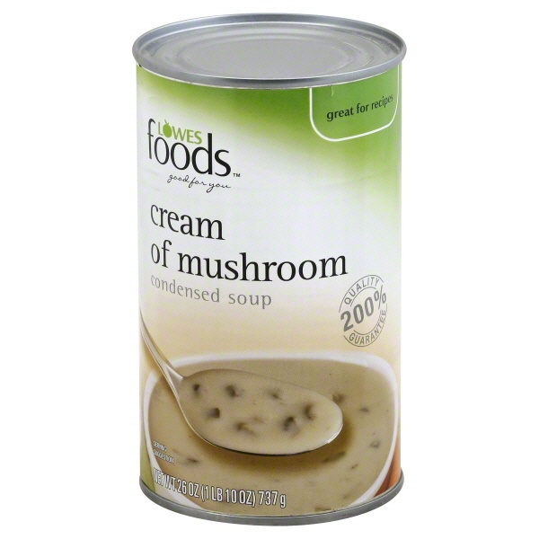 slide 1 of 1, Lowes Foods Condensed Soup Cream Of Mushroom, 26 oz