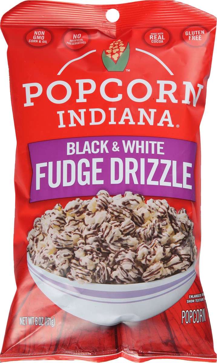 slide 9 of 9, Popcorn, Indiana Drizzlecorn Black & White, 6 oz