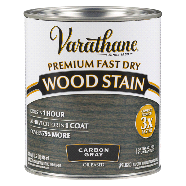 slide 1 of 1, Varathane Premium Fast Dry Wood Stain - 304559, Quart, Carbon Gray, 1 qt