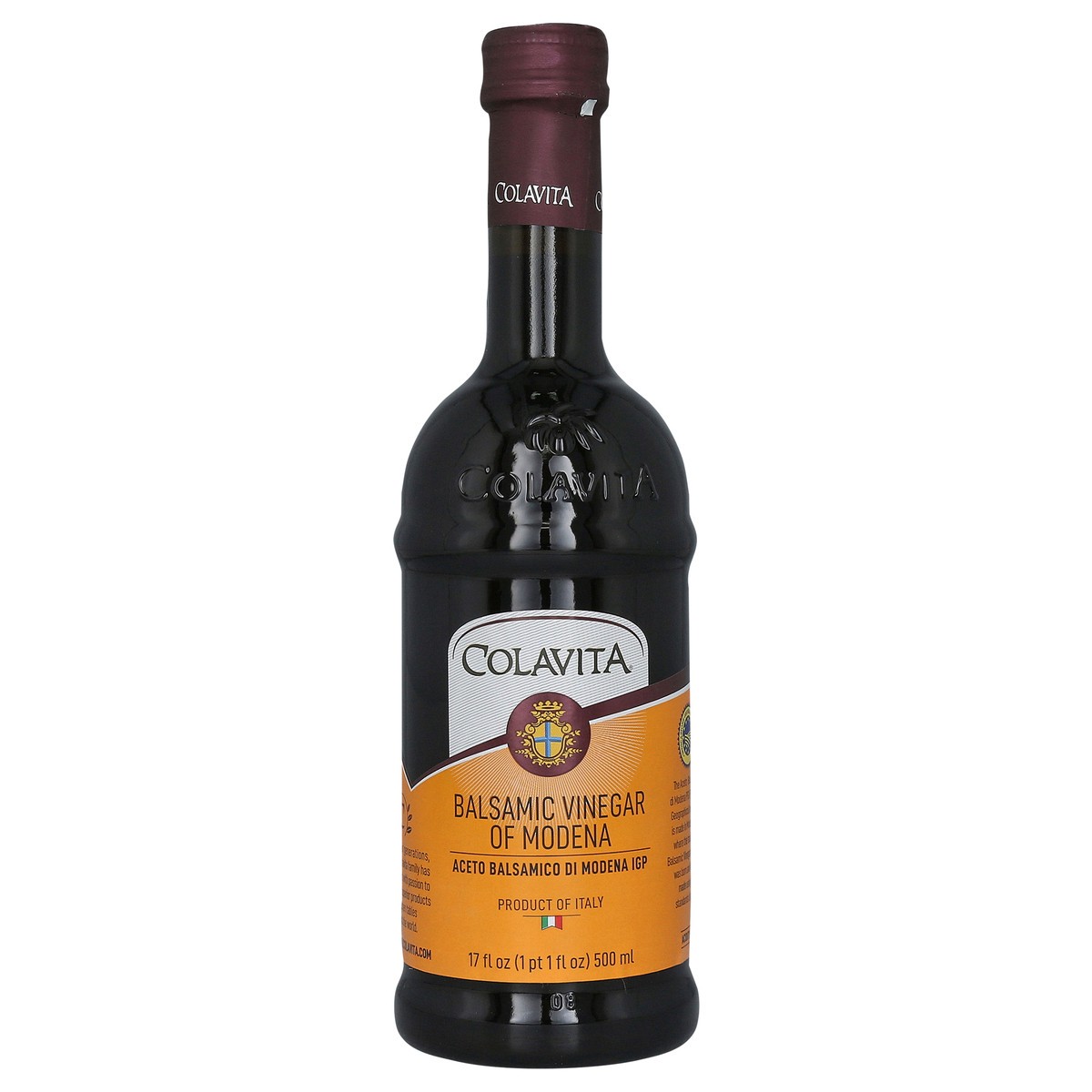 slide 1 of 9, Colavita Balsamic Vinegar Of Modena IGP 6X1/2Lt (17Fl Oz) Tall Timeless, 17 fl oz