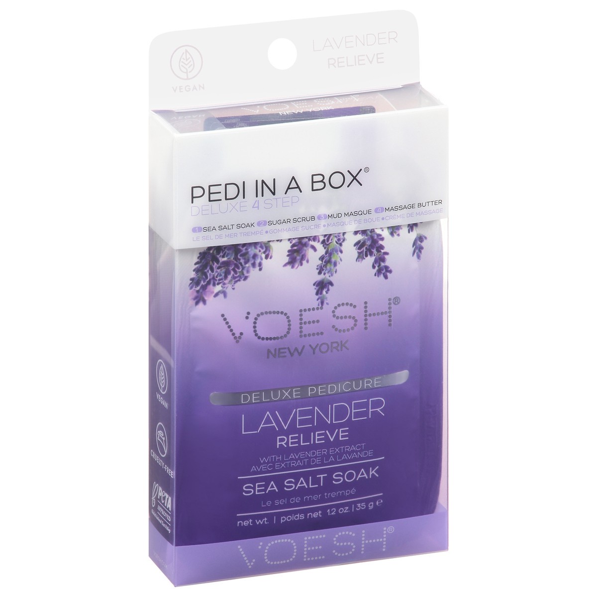 slide 2 of 9, Voesh Lavender Relieve Pedi In A Box Kit, 1 ct