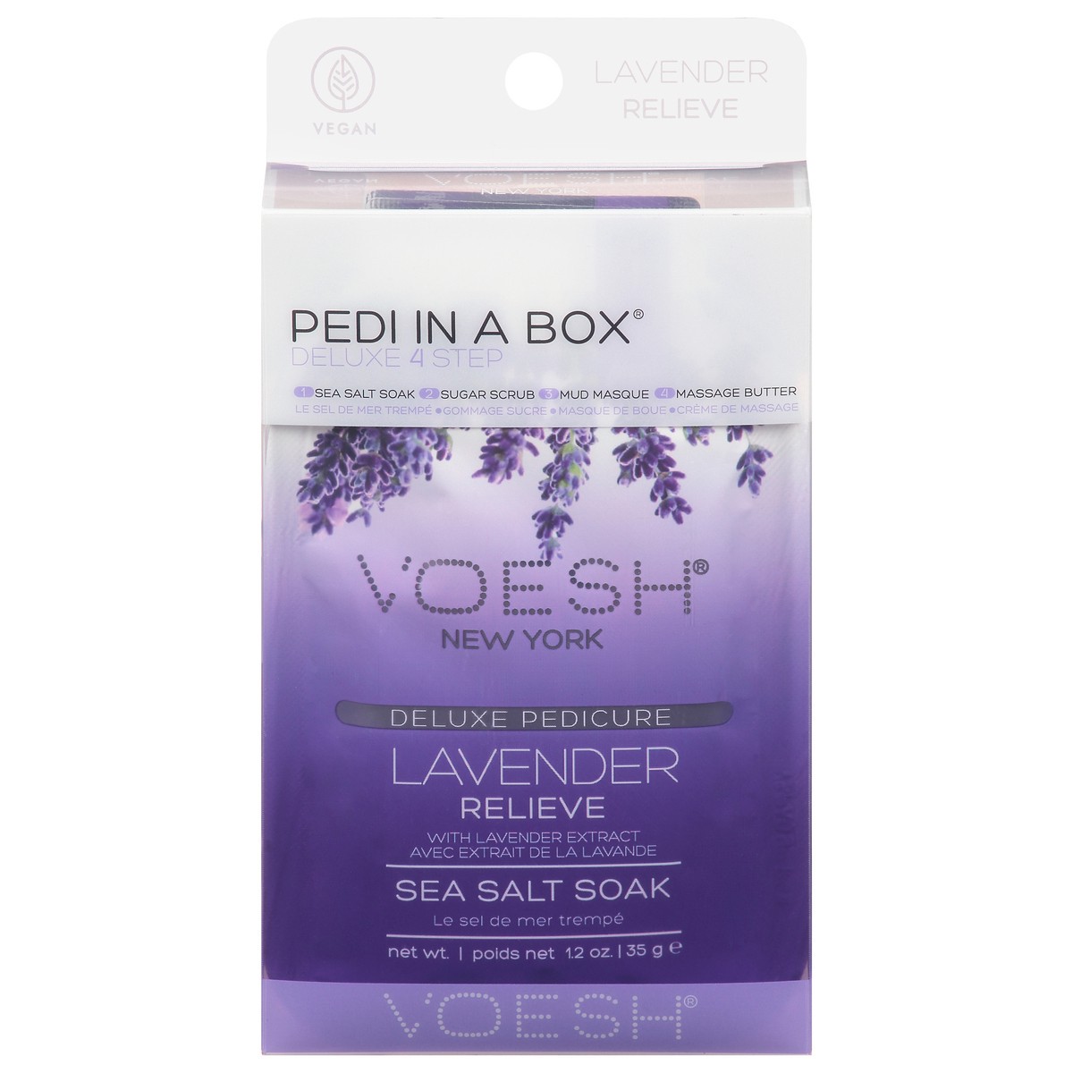 slide 1 of 9, Voesh Lavender Relieve Pedi In A Box Kit, 1 ct