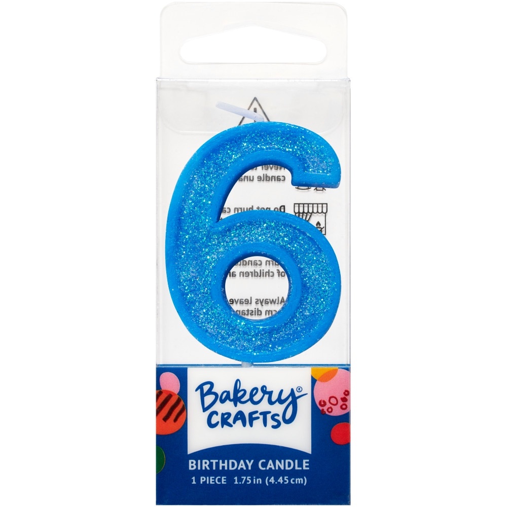 slide 1 of 1, Decopac Six Birthday Candle Cake Decoration - Blue, 1 ct