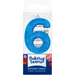 DecoPac Six Birthday Candle Cake Decoration - Blue
