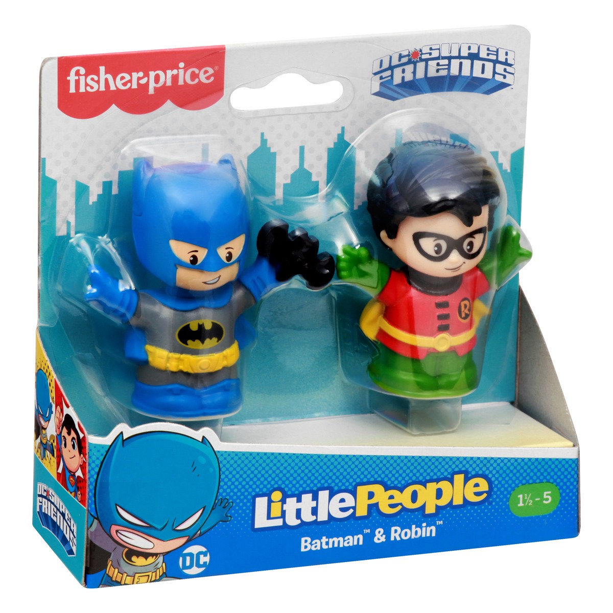 slide 3 of 10, Fisher-Price Little People DC Super Friends Batman & Robin 1 ea, 1 ea