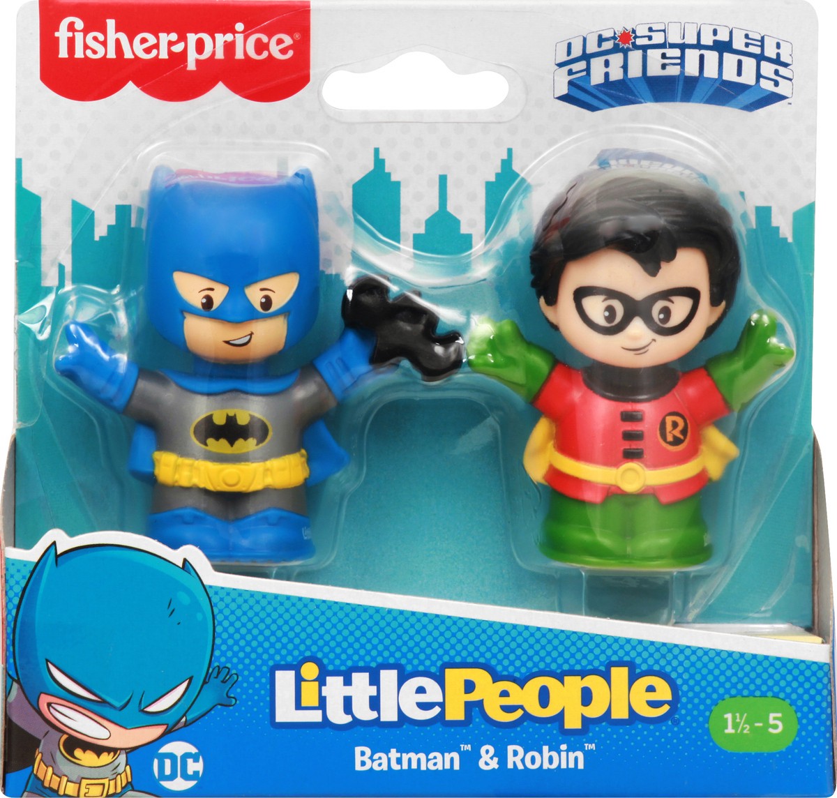 slide 6 of 10, Fisher-Price Little People DC Super Friends Batman & Robin 1 ea, 1 ea