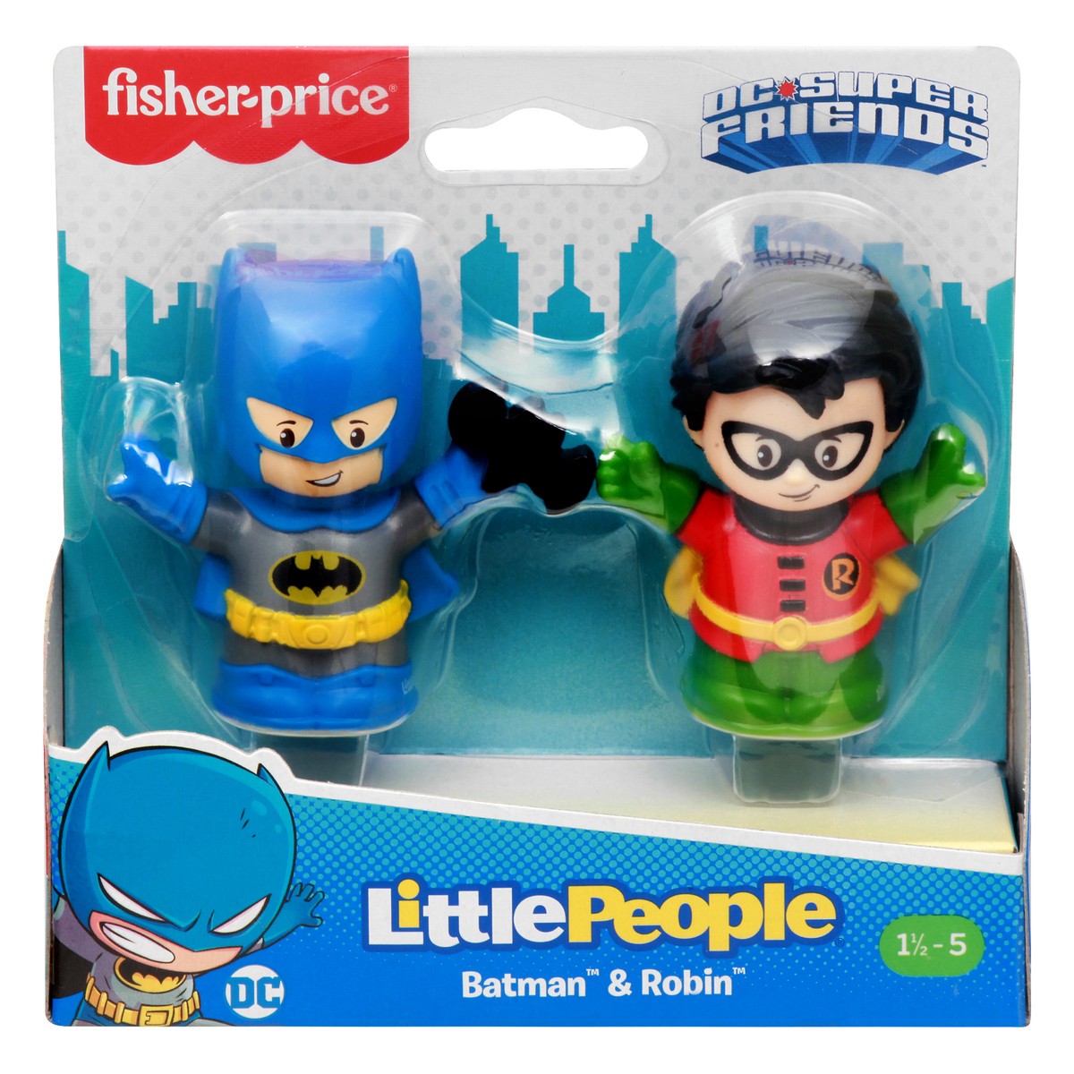 slide 1 of 10, Fisher-Price Little People DC Super Friends Batman & Robin 1 ea, 1 ea