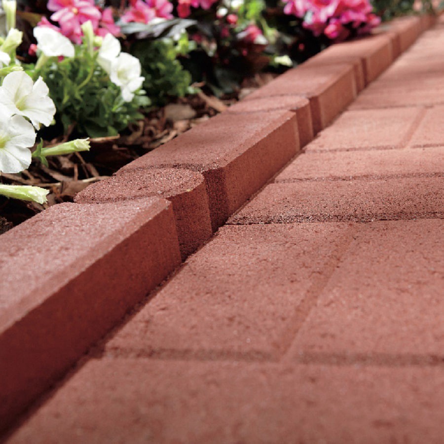 slide 3 of 5, Geometric 12.0-in L x 4.0-in W x 3.0-in H Red Concrete Straight edging stone, 1 ct