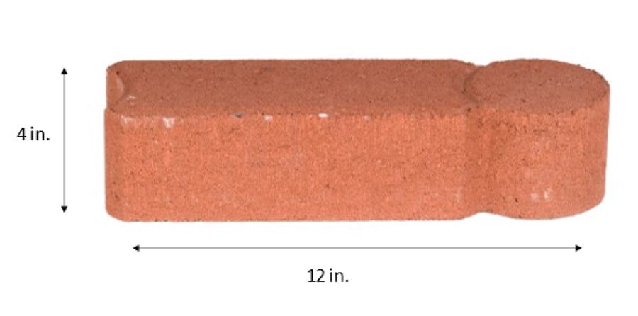 slide 4 of 5, Geometric 12.0-in L x 4.0-in W x 3.0-in H Red Concrete Straight edging stone, 1 ct