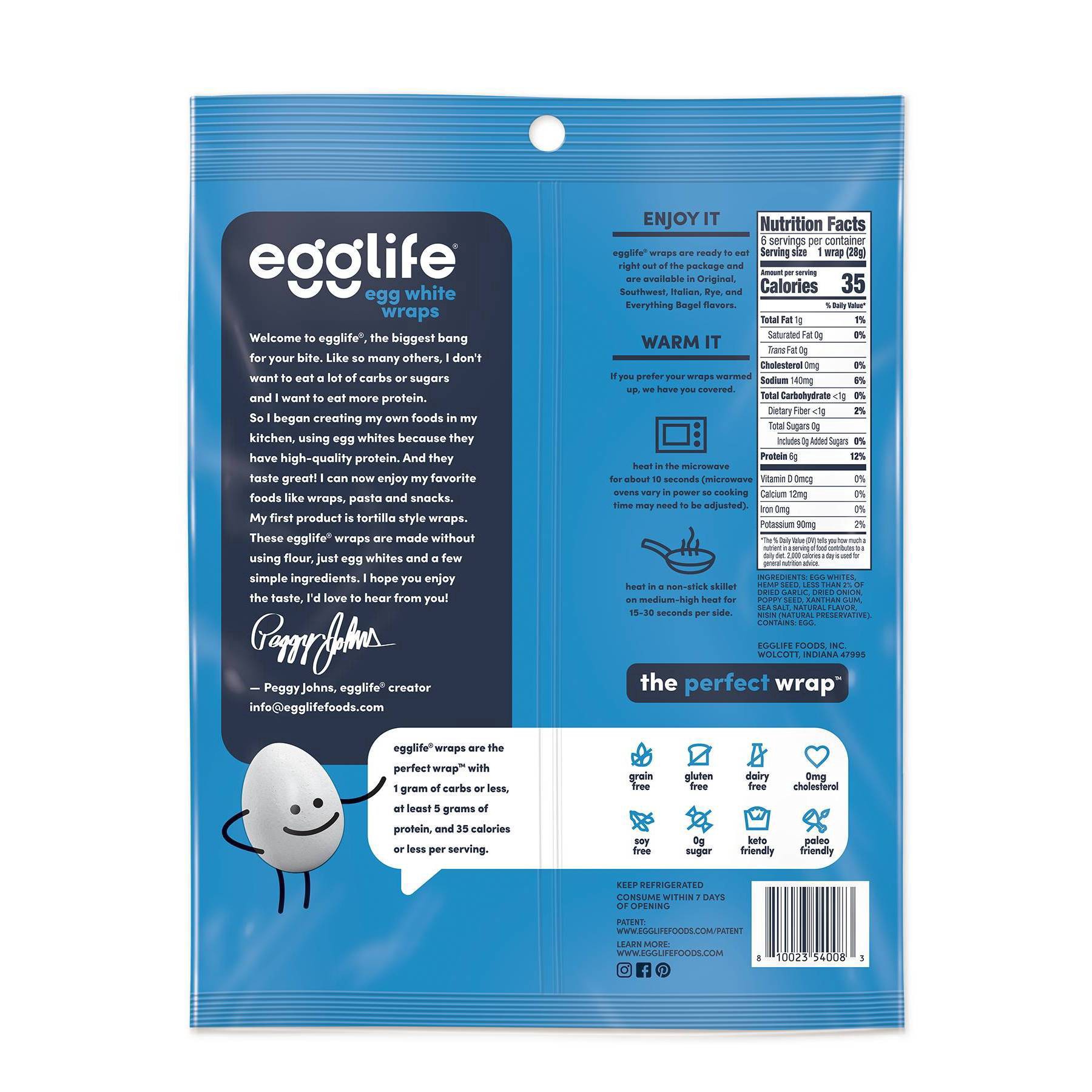 slide 5 of 9, egglife Everything Bagel Egg White Wraps 6 ea, 20 ct