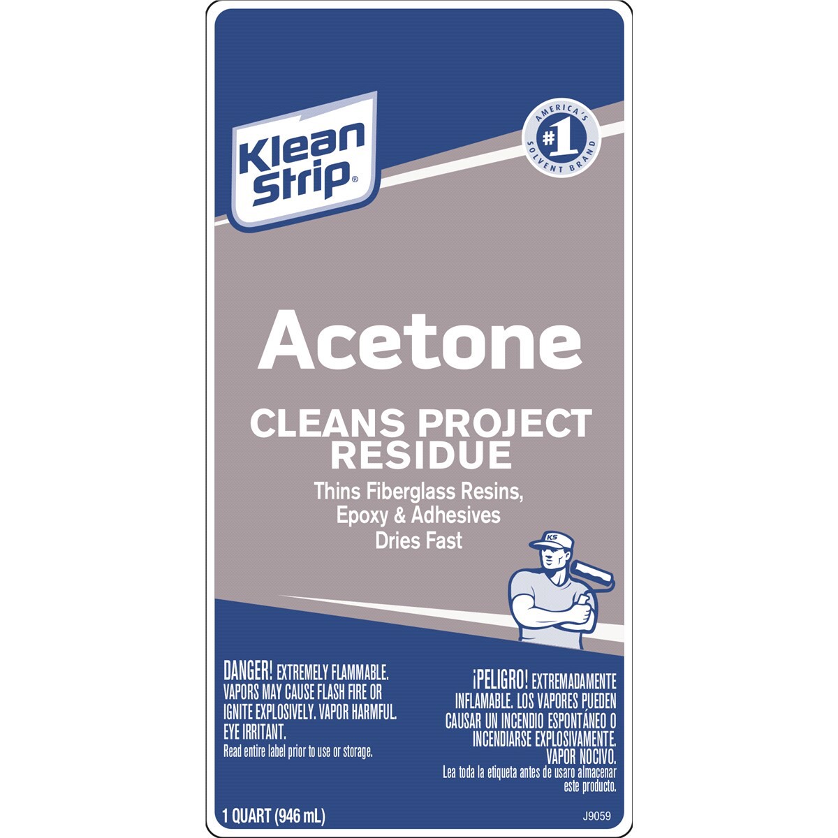 slide 2 of 2, Klean Strip Acetone Paint Thinner, 1 qt