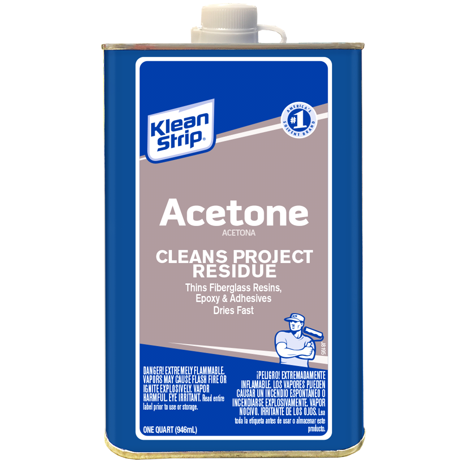slide 1 of 2, Klean Strip Acetone Paint Thinner, 1 qt