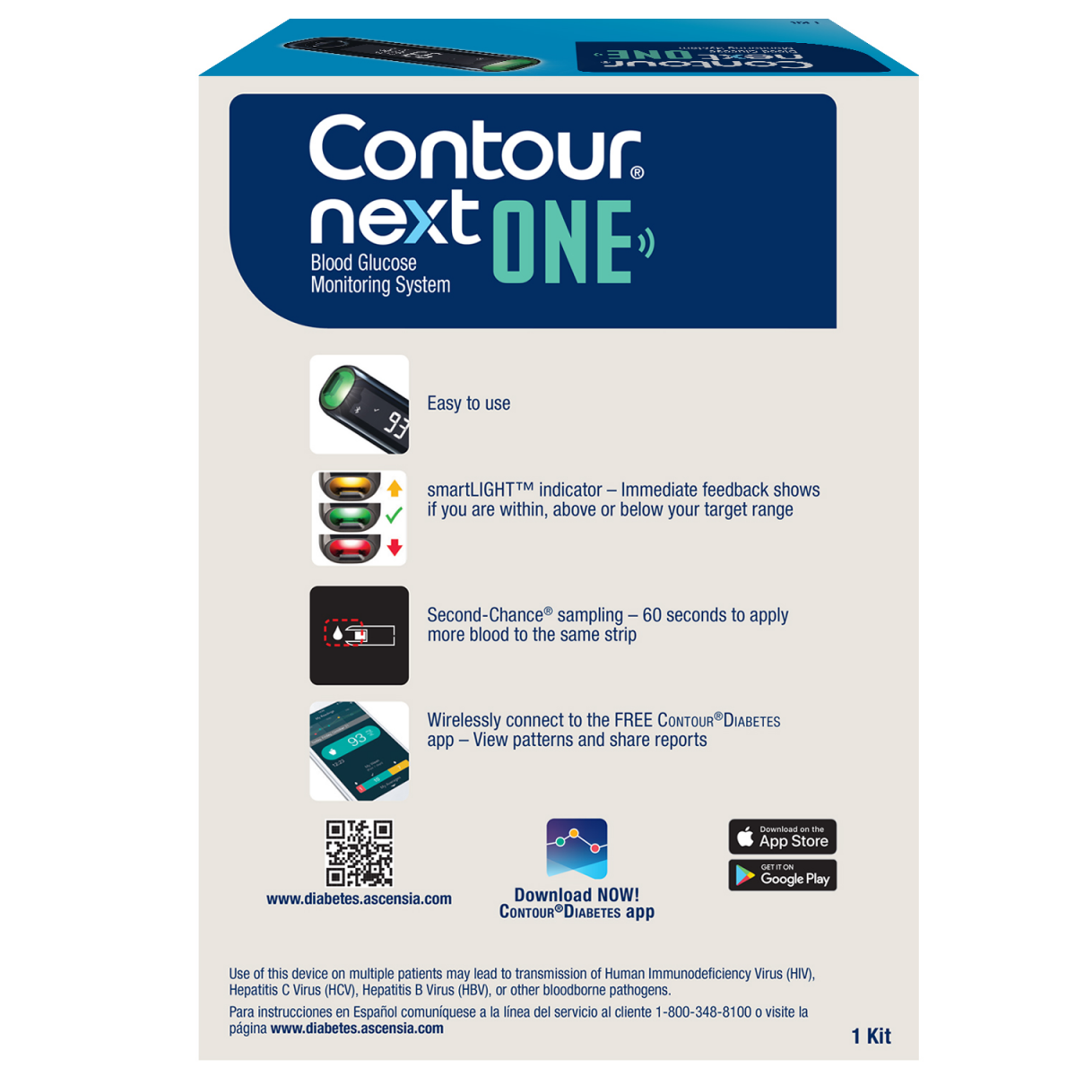 slide 2 of 2, Contour Next One Blood Glucose Monitoring System 1 ea, 1 ct