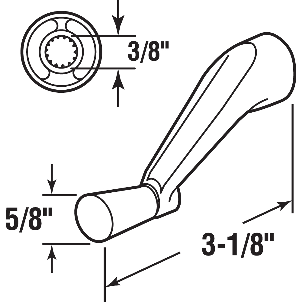 slide 3 of 5, Prime-Line 3/8-in Crank, 1 ct