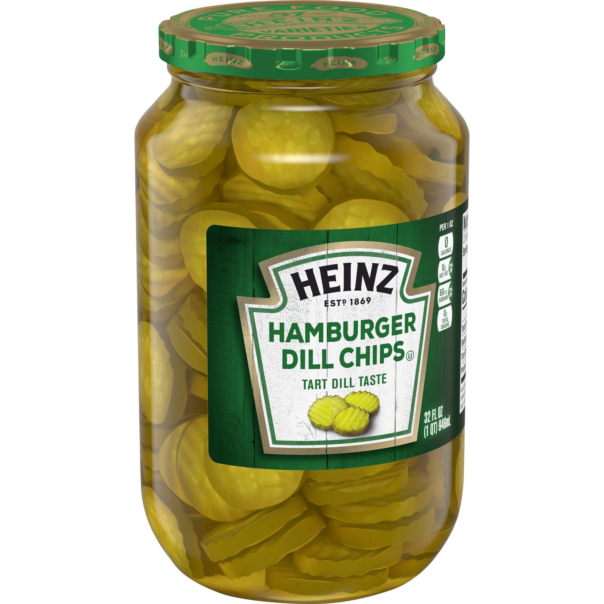 slide 2 of 6, Heinz Hamburger Dill Pickle Chips, 32 fl oz