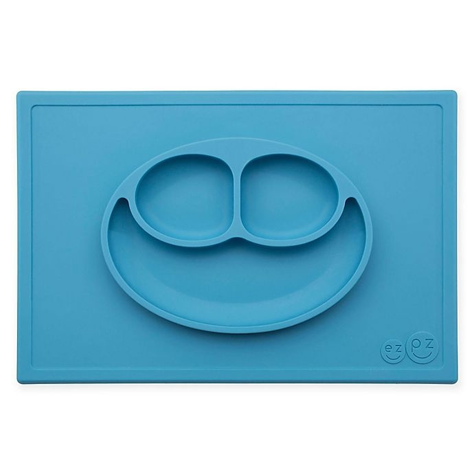 slide 1 of 6, ezpz Happy Mat Placemat - Blue, 1 ct