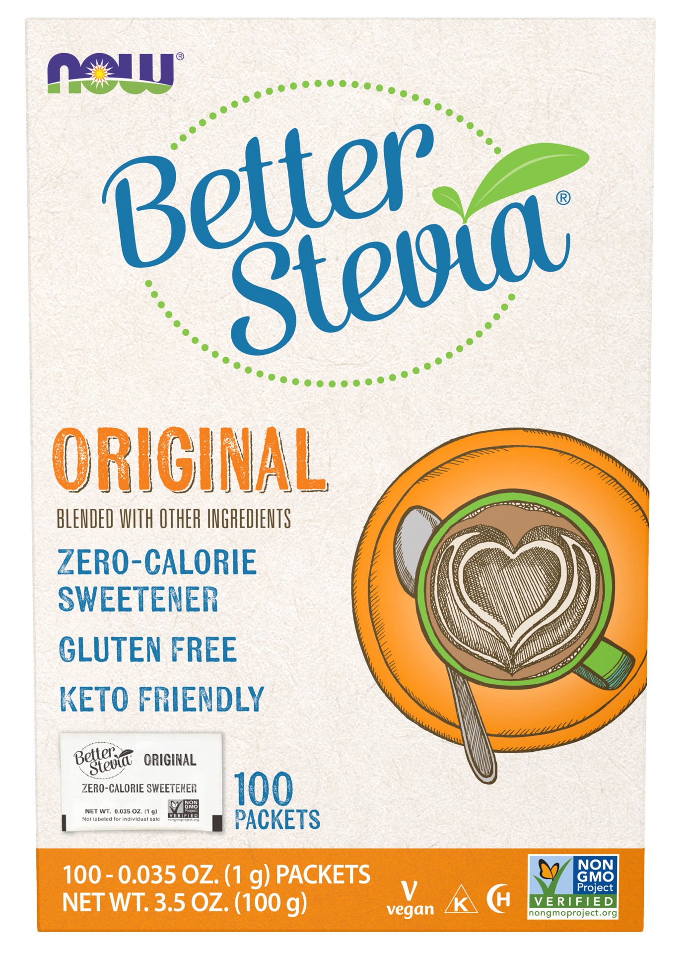 slide 1 of 4, NOW Natural Foods BetterStevia Packets - 100 Packets/Box, 100 ct