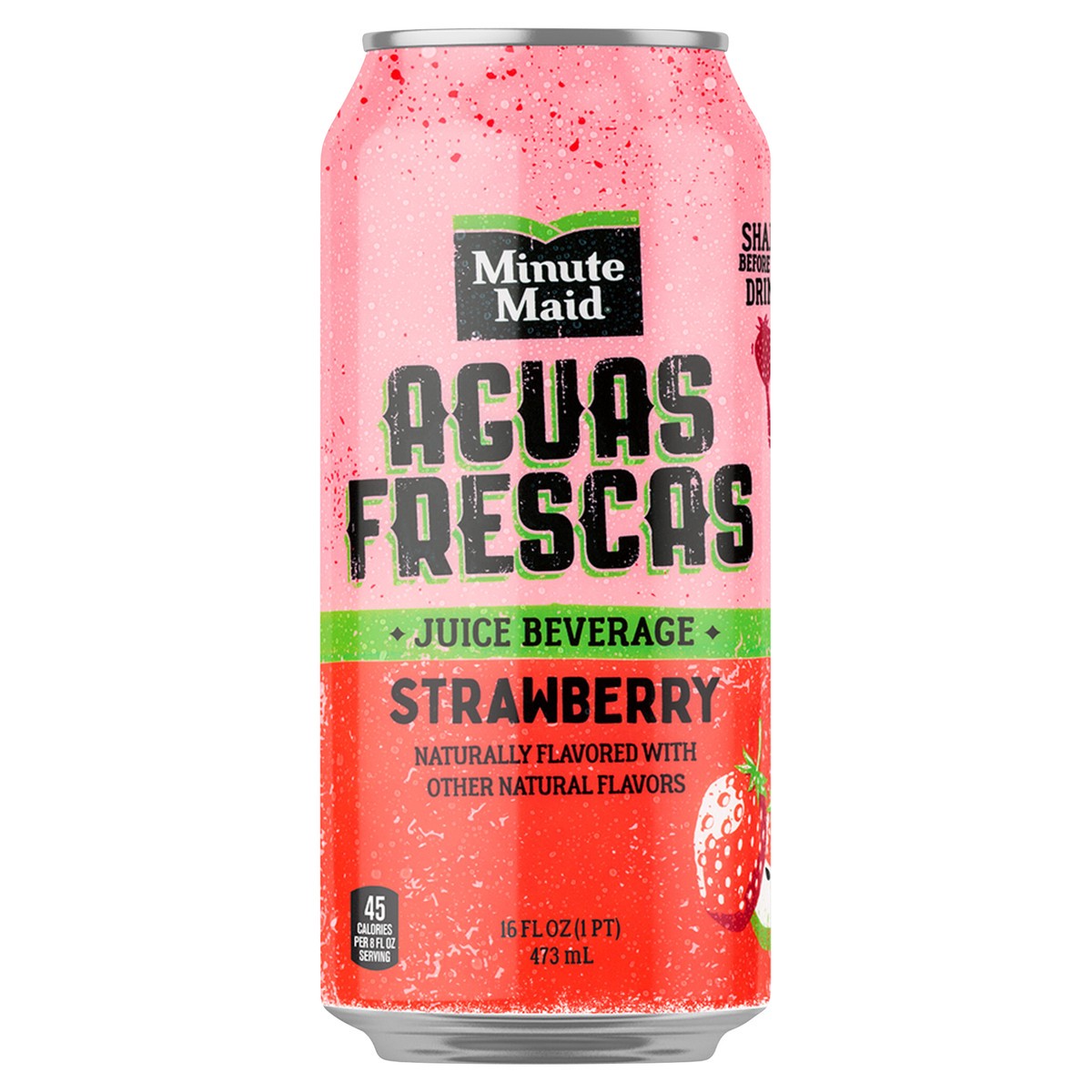 slide 1 of 5, Minute Maid Aguas Frescas Strawberry Can- 16 fl oz, 16 fl oz