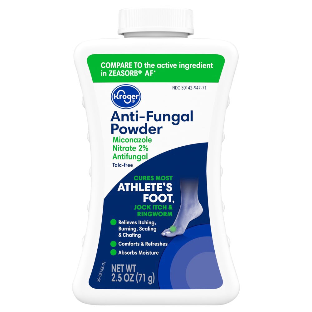 slide 1 of 1, Kroger® Miconazorb Anti-Fungal Foot Powder, 2.5 oz