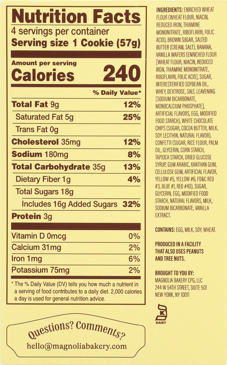 slide 5 of 13, Magnolia Bakery Confetti Banana Pudding Cookies 4 - 2 oz Cookies, 8 oz