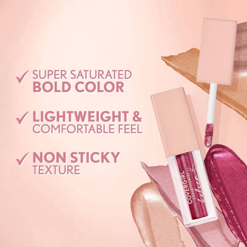 slide 4 of 10, CoverGirl Exhibitionist Kelsea Ballerini Liquid Glitter Eyeshadow, 0.13 oz