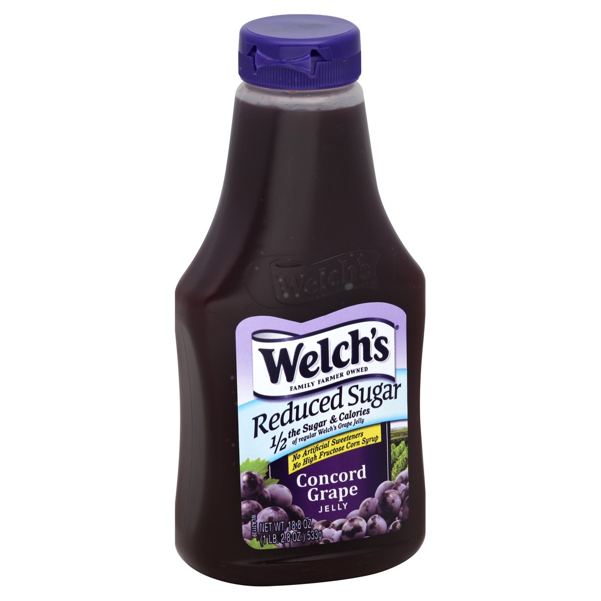 slide 2 of 2, Welch's Squeeze Reduced Sugar Grape, 17.1 oz