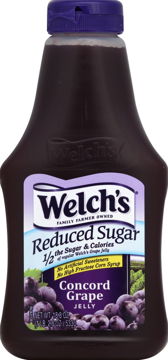 slide 1 of 2, Welch's Squeeze Reduced Sugar Grape, 17.1 oz