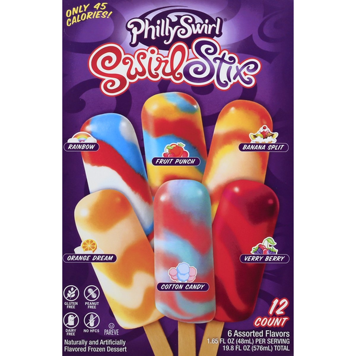 Phillyswirl Assorted Flavors Swirl Stix Frozen Dessert Bars 12 Ct 165 Fl Oz Shipt 9644