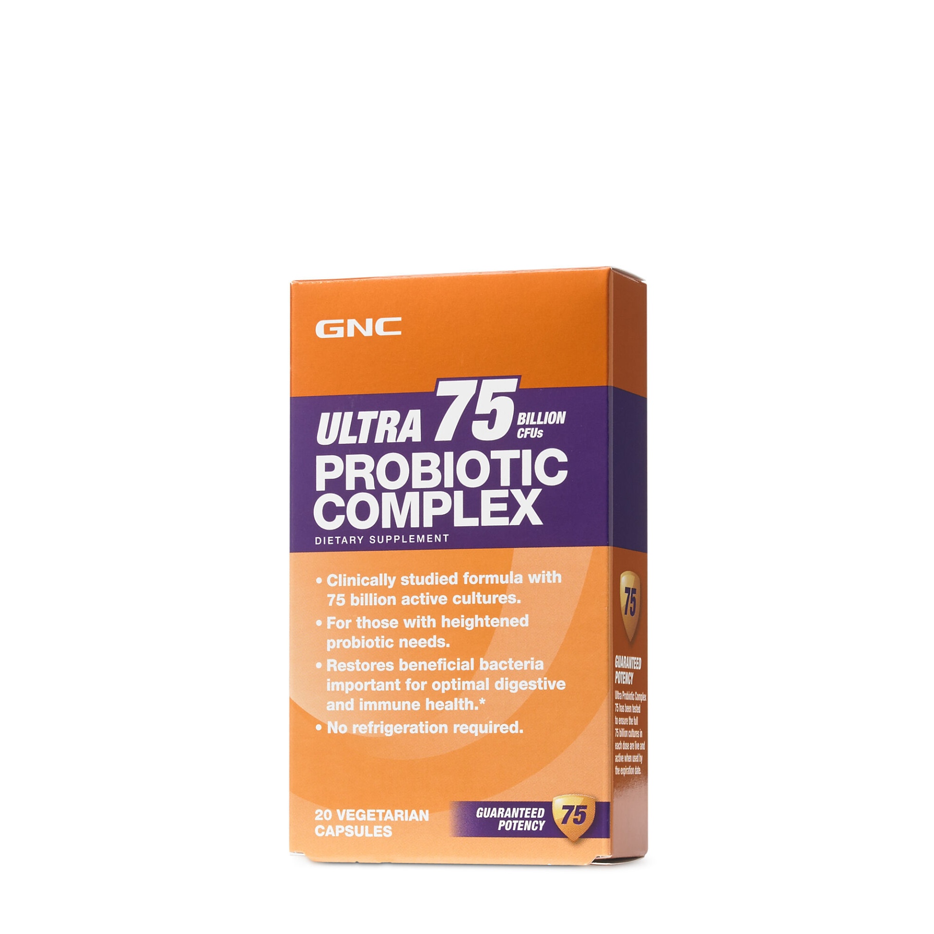 slide 1 of 1, GNC Ultra 75 Probiotic Complex, 20 ct