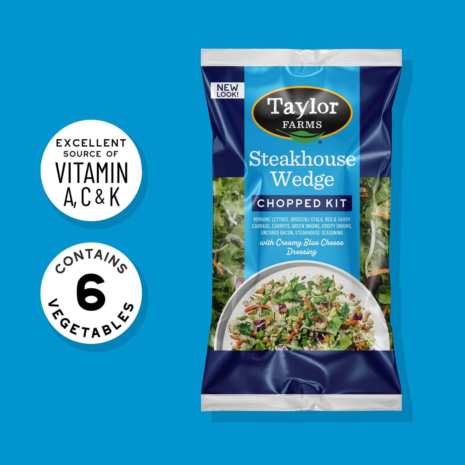 slide 3 of 5, Taylor Farms Steakhouse Wedge Chopped Salad Kit, 12.87 oz