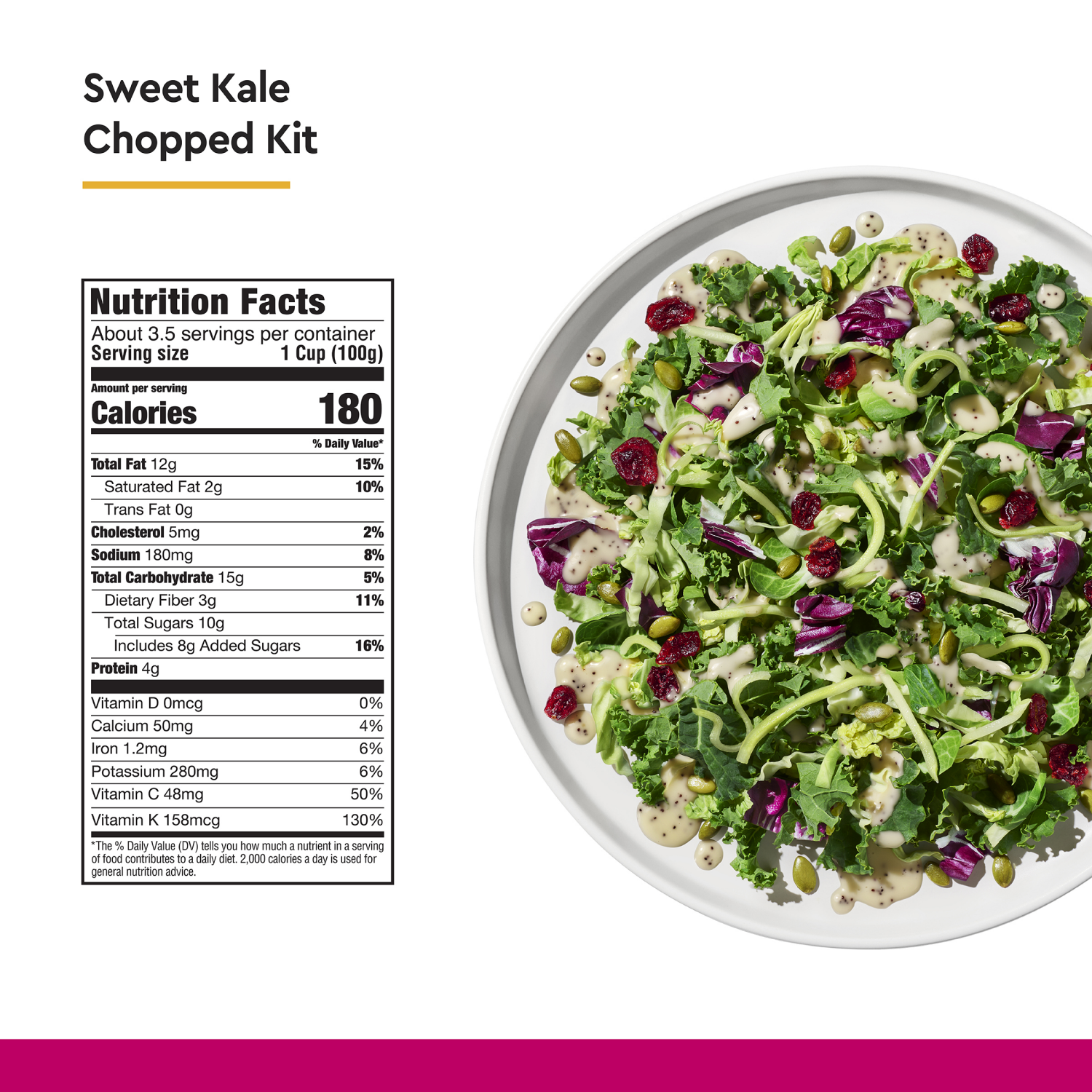 slide 2 of 5, Taylor Farms Sweet Kale Chopped Salad Kit, 12 oz