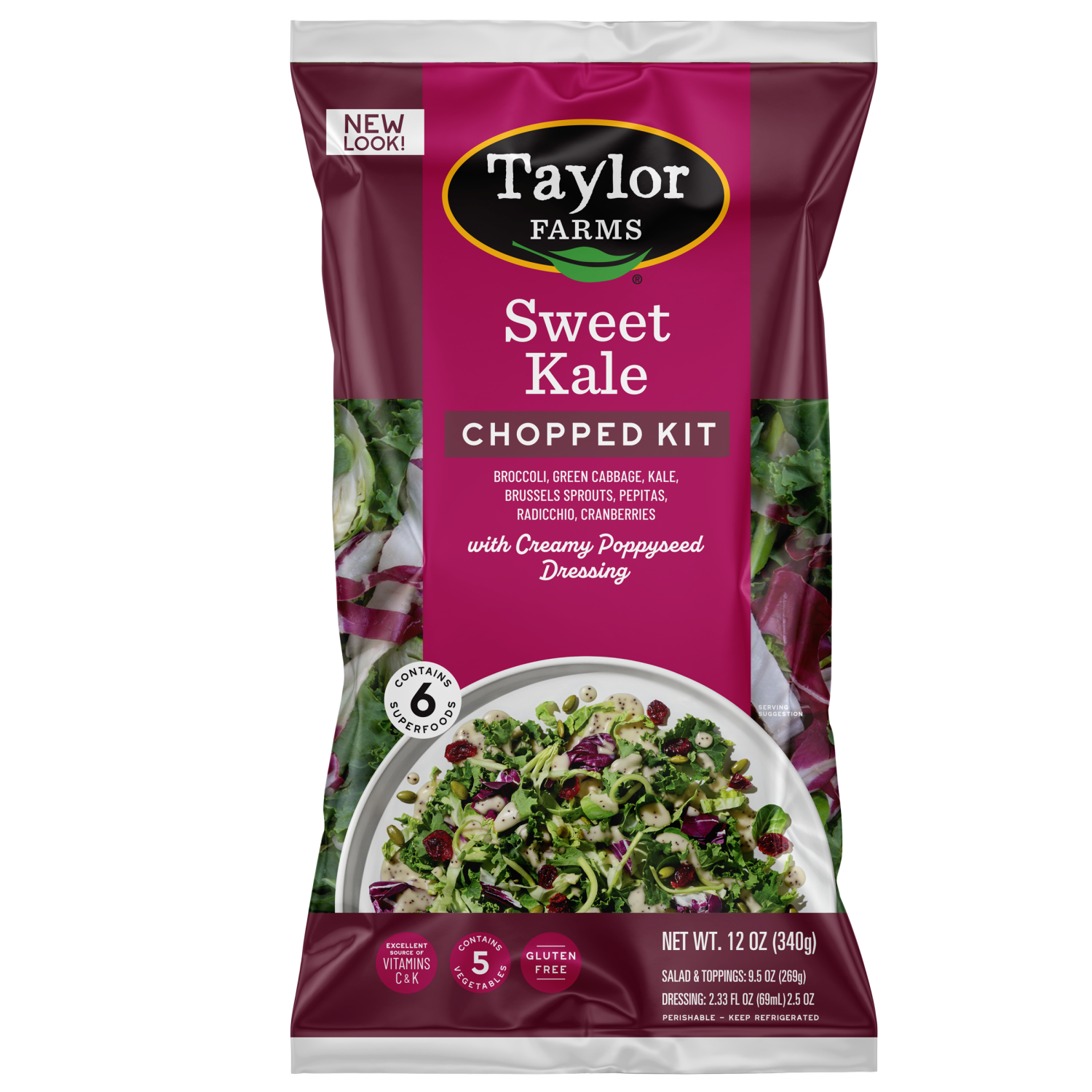 slide 1 of 5, Taylor Farms Sweet Kale Chopped Salad Kit, 12 oz