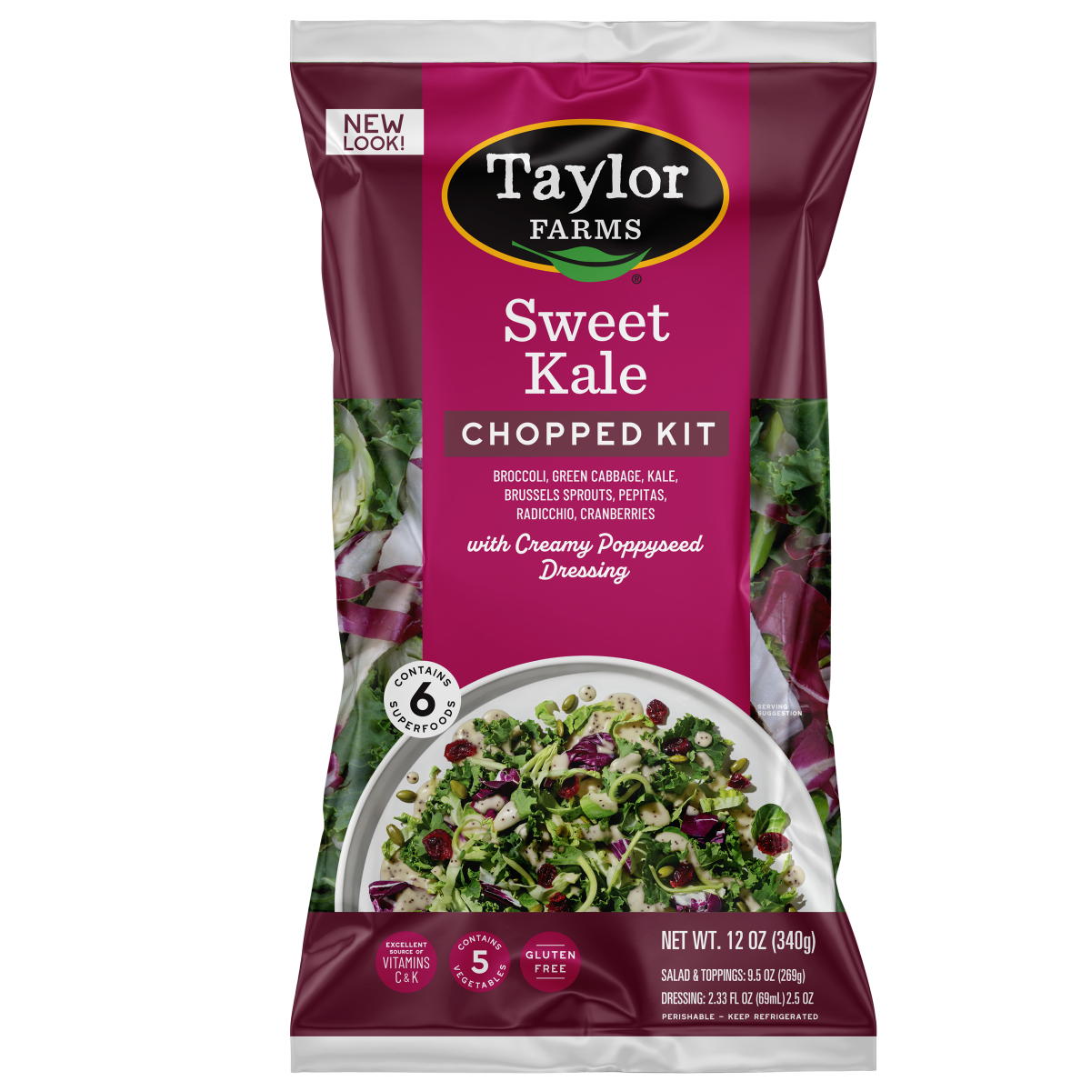 slide 1 of 25, Taylor Farms Sweet Kale Chopped Kit, 12 oz