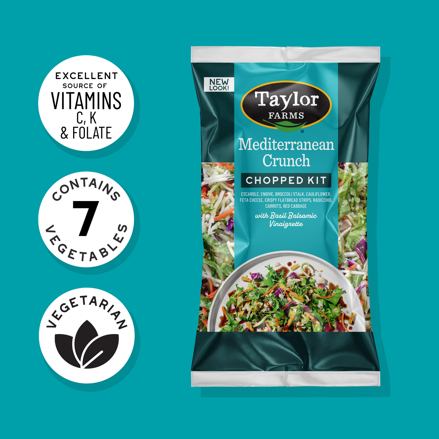 slide 3 of 5, Taylor Farms Mediterranean Crunch Chopped Kit, 1 ct