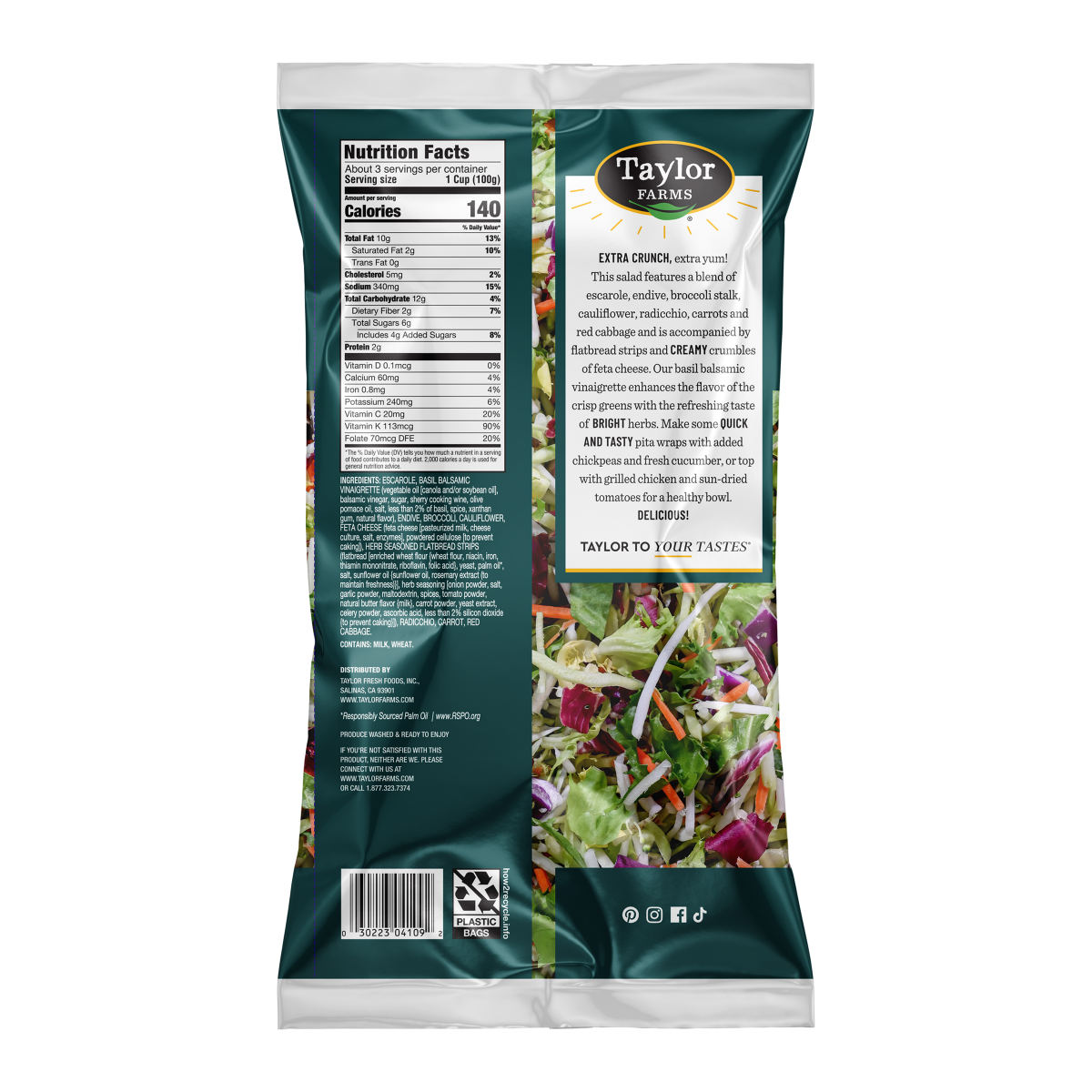 slide 21 of 29, Taylor Farms Mediterranean Crunch Chopped Salad Kit, 11 oz, 11 oz